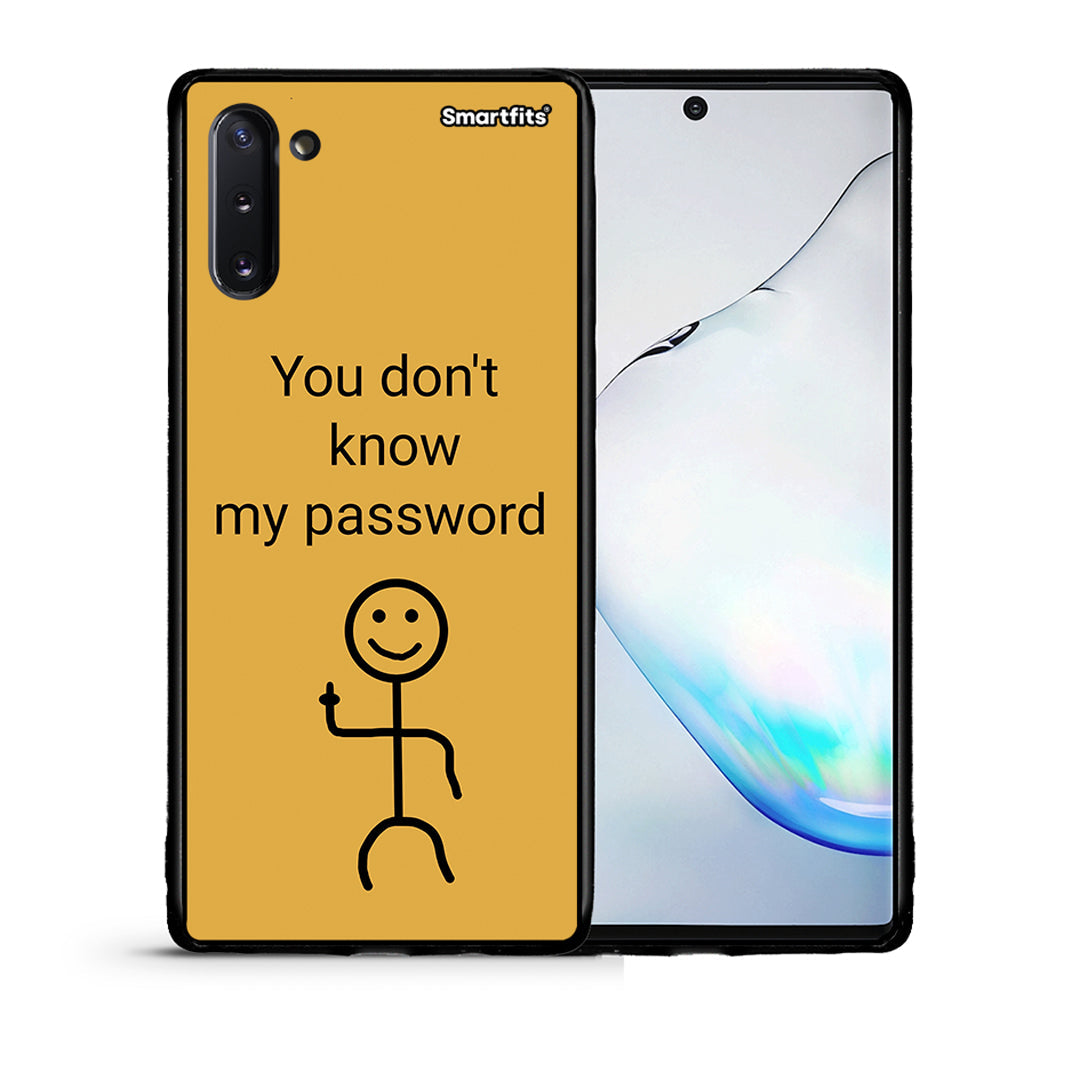 Θήκη Samsung Note 10 My Password από τη Smartfits με σχέδιο στο πίσω μέρος και μαύρο περίβλημα | Samsung Note 10 My Password case with colorful back and black bezels