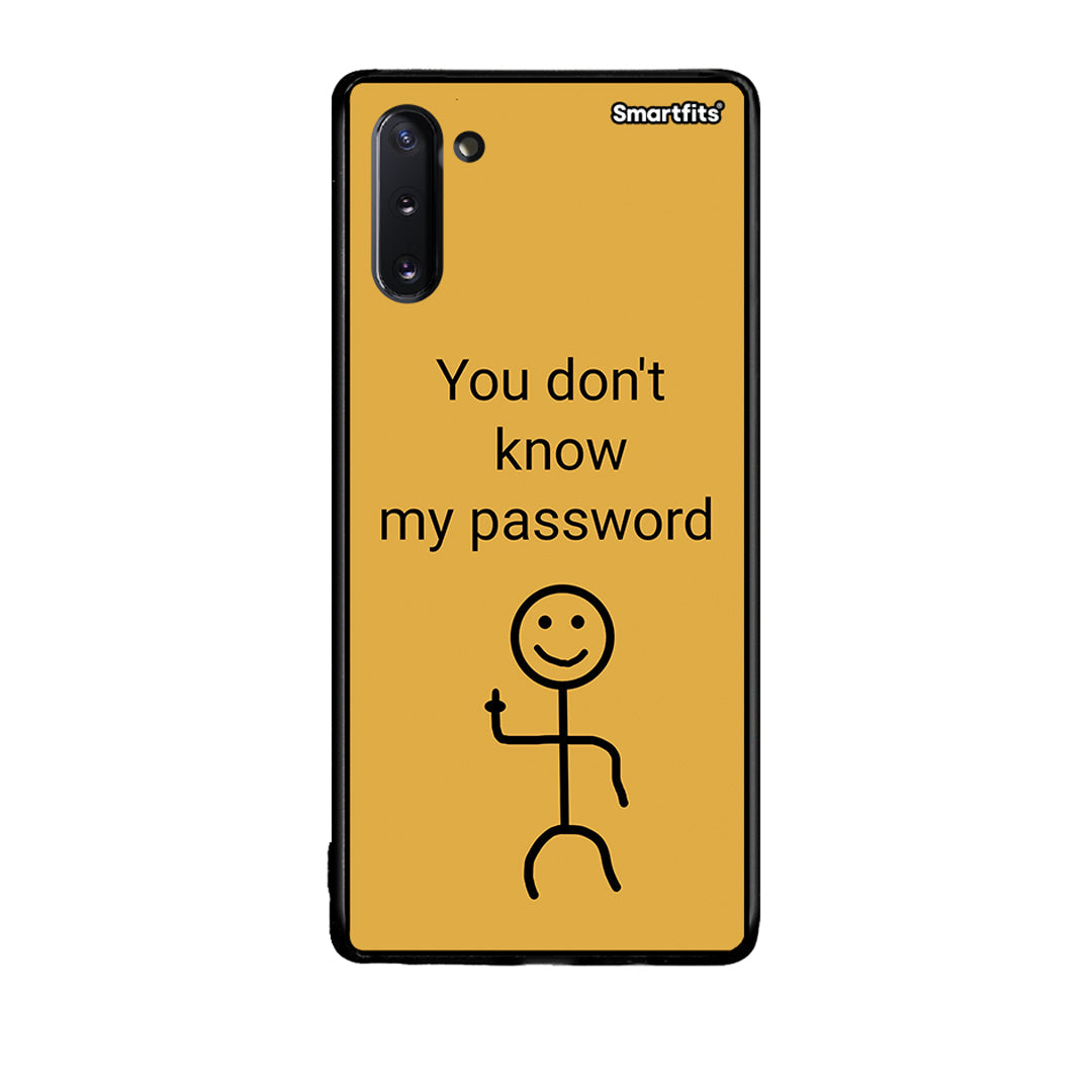 Samsung Note 10 My Password Θήκη από τη Smartfits με σχέδιο στο πίσω μέρος και μαύρο περίβλημα | Smartphone case with colorful back and black bezels by Smartfits
