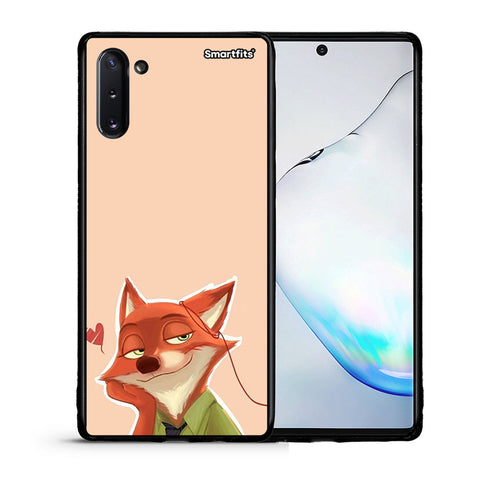 Θήκη Samsung Note 10 Nick Wilde And Judy Hopps Love 1 από τη Smartfits με σχέδιο στο πίσω μέρος και μαύρο περίβλημα | Samsung Note 10 Nick Wilde And Judy Hopps Love 1 case with colorful back and black bezels