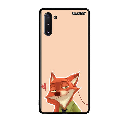 Samsung Note 10 Nick Wilde And Judy Hopps Love 1 θήκη από τη Smartfits με σχέδιο στο πίσω μέρος και μαύρο περίβλημα | Smartphone case with colorful back and black bezels by Smartfits