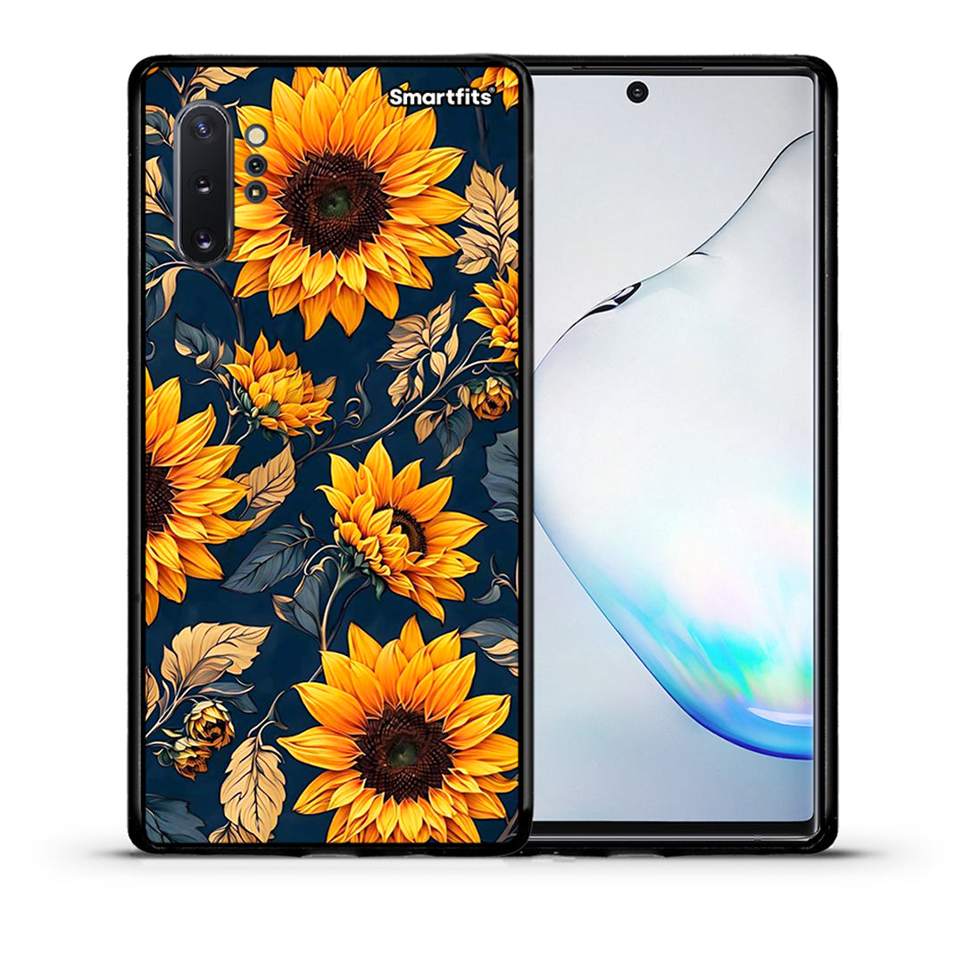 Θήκη Samsung Note 10+ Autumn Sunflowers από τη Smartfits με σχέδιο στο πίσω μέρος και μαύρο περίβλημα | Samsung Note 10+ Autumn Sunflowers case with colorful back and black bezels