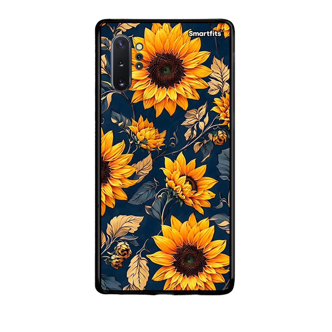 Samsung Note 10+ Autumn Sunflowers Θήκη από τη Smartfits με σχέδιο στο πίσω μέρος και μαύρο περίβλημα | Smartphone case with colorful back and black bezels by Smartfits