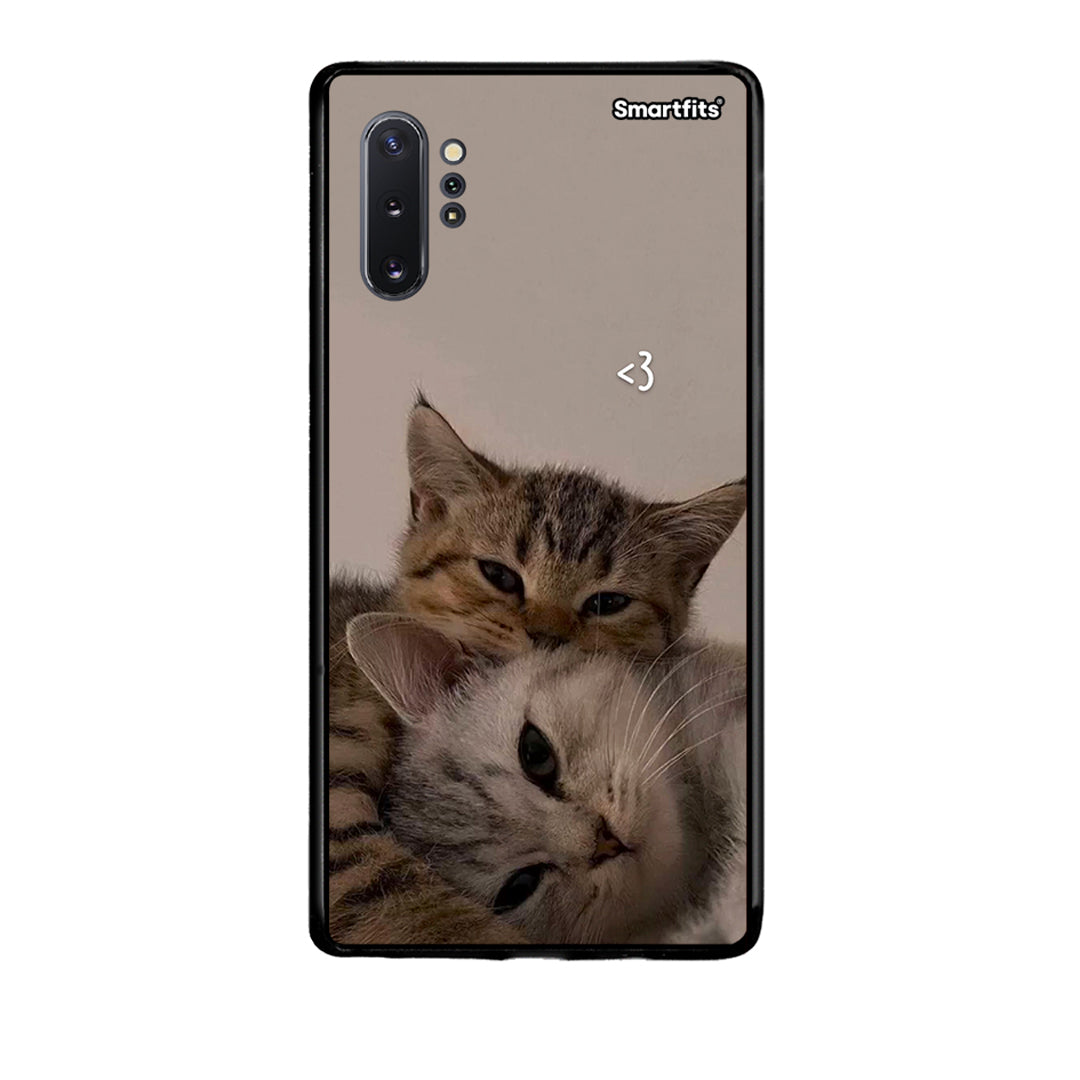 Samsung Note 10+ Cats In Love Θήκη από τη Smartfits με σχέδιο στο πίσω μέρος και μαύρο περίβλημα | Smartphone case with colorful back and black bezels by Smartfits
