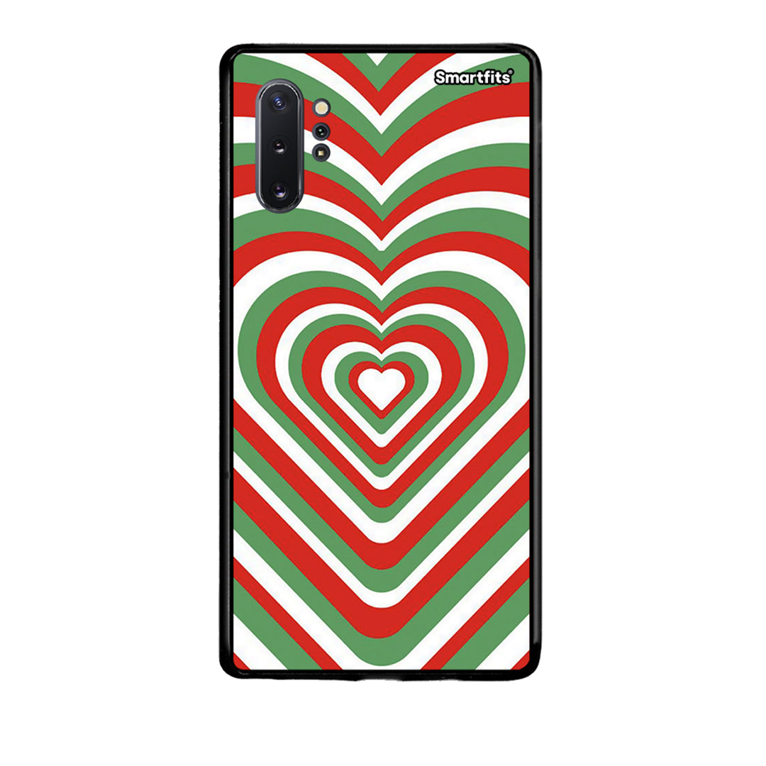 Samsung Note 10+ Christmas Hearts θήκη από τη Smartfits με σχέδιο στο πίσω μέρος και μαύρο περίβλημα | Smartphone case with colorful back and black bezels by Smartfits