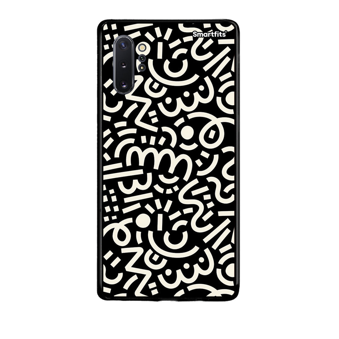 Samsung Note 10+ Doodle Art Θήκη από τη Smartfits με σχέδιο στο πίσω μέρος και μαύρο περίβλημα | Smartphone case with colorful back and black bezels by Smartfits