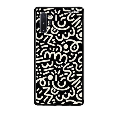 Samsung Note 10+ Doodle Art Θήκη από τη Smartfits με σχέδιο στο πίσω μέρος και μαύρο περίβλημα | Smartphone case with colorful back and black bezels by Smartfits