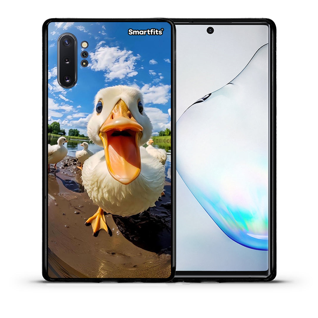 Θήκη Samsung Note 10+ Duck Face από τη Smartfits με σχέδιο στο πίσω μέρος και μαύρο περίβλημα | Samsung Note 10+ Duck Face case with colorful back and black bezels