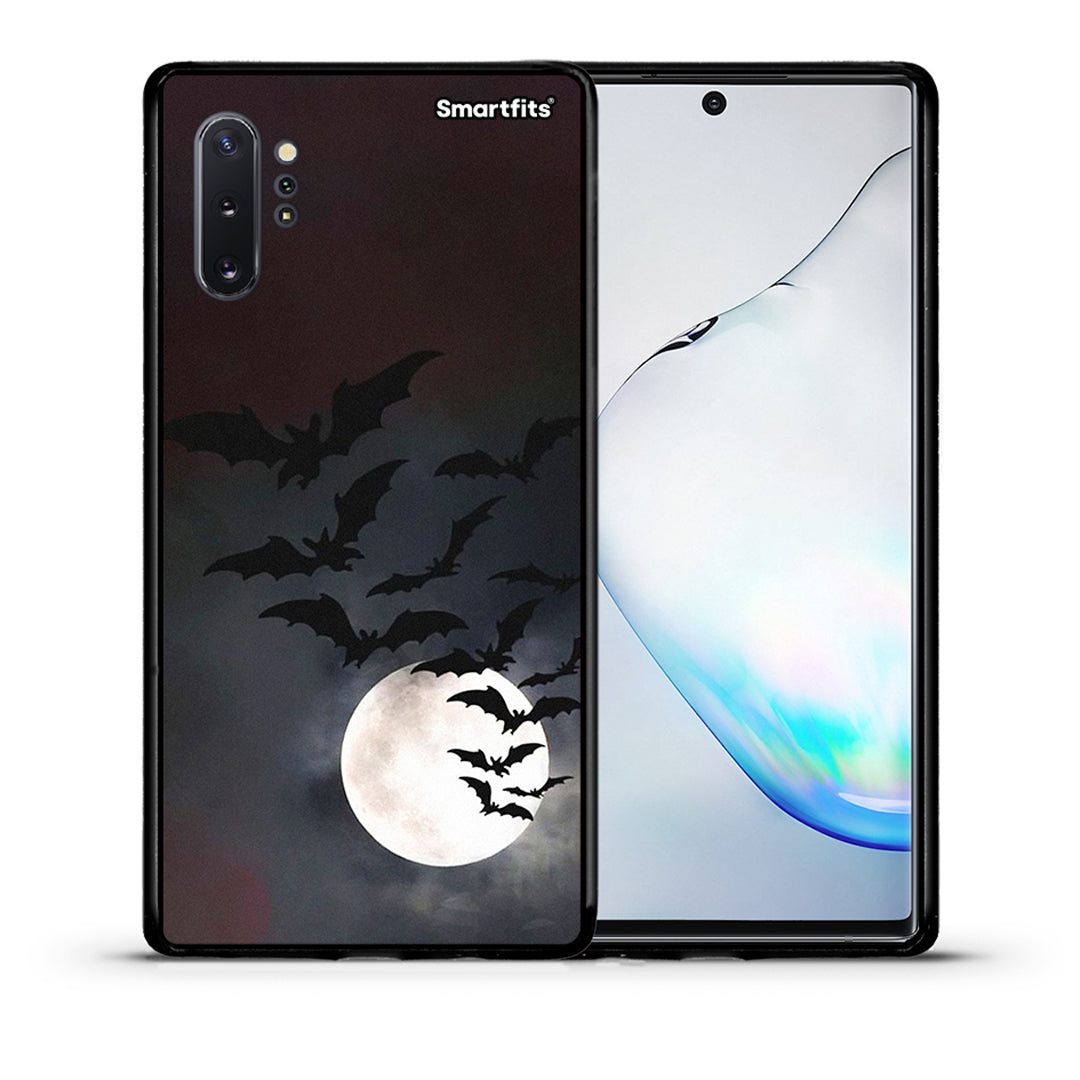 Θήκη Samsung Note 10+ Halloween Bat Night από τη Smartfits με σχέδιο στο πίσω μέρος και μαύρο περίβλημα | Samsung Note 10+ Halloween Bat Night case with colorful back and black bezels