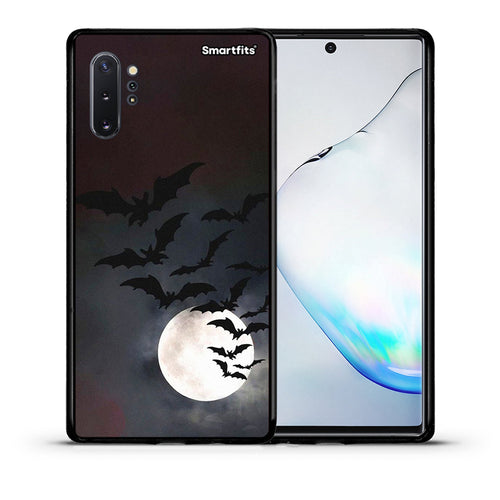 Θήκη Samsung Note 10+ Halloween Bat Night από τη Smartfits με σχέδιο στο πίσω μέρος και μαύρο περίβλημα | Samsung Note 10+ Halloween Bat Night case with colorful back and black bezels