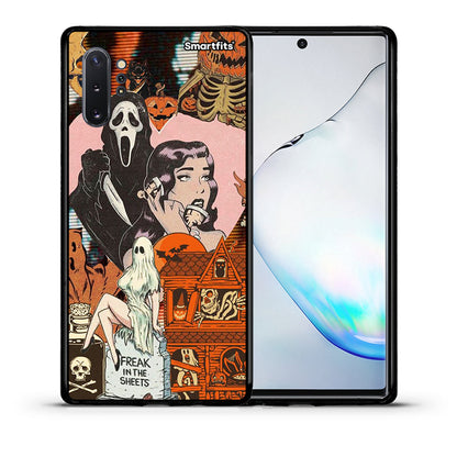 Θήκη Samsung Note 10+ Halloween Collage από τη Smartfits με σχέδιο στο πίσω μέρος και μαύρο περίβλημα | Samsung Note 10+ Halloween Collage case with colorful back and black bezels