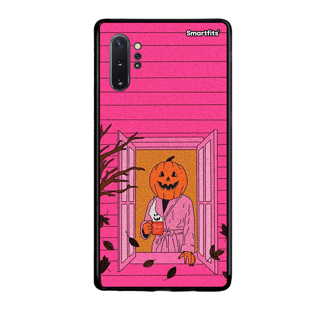 Samsung Note 10+ Halloween Pumpkin Lady Θήκη από τη Smartfits με σχέδιο στο πίσω μέρος και μαύρο περίβλημα | Smartphone case with colorful back and black bezels by Smartfits