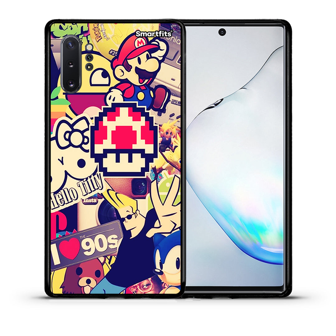 Θήκη Samsung Note 10+ Love The 90s από τη Smartfits με σχέδιο στο πίσω μέρος και μαύρο περίβλημα | Samsung Note 10+ Love The 90s case with colorful back and black bezels