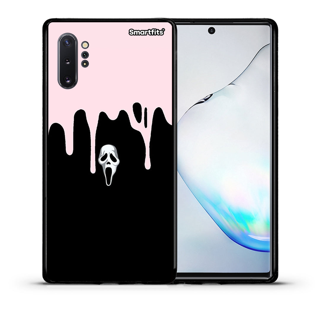 Θήκη Samsung Note 10+ Melting Halloween Mask από τη Smartfits με σχέδιο στο πίσω μέρος και μαύρο περίβλημα | Samsung Note 10+ Melting Halloween Mask case with colorful back and black bezels