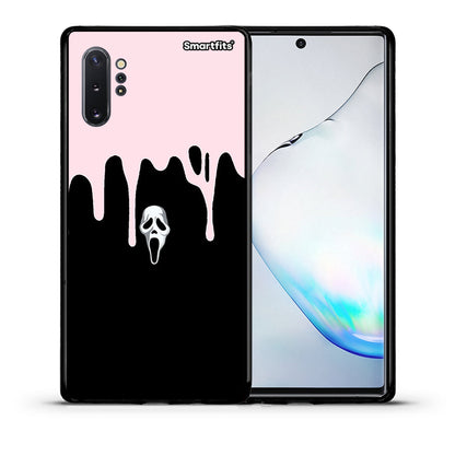 Θήκη Samsung Note 10+ Melting Halloween Mask από τη Smartfits με σχέδιο στο πίσω μέρος και μαύρο περίβλημα | Samsung Note 10+ Melting Halloween Mask case with colorful back and black bezels