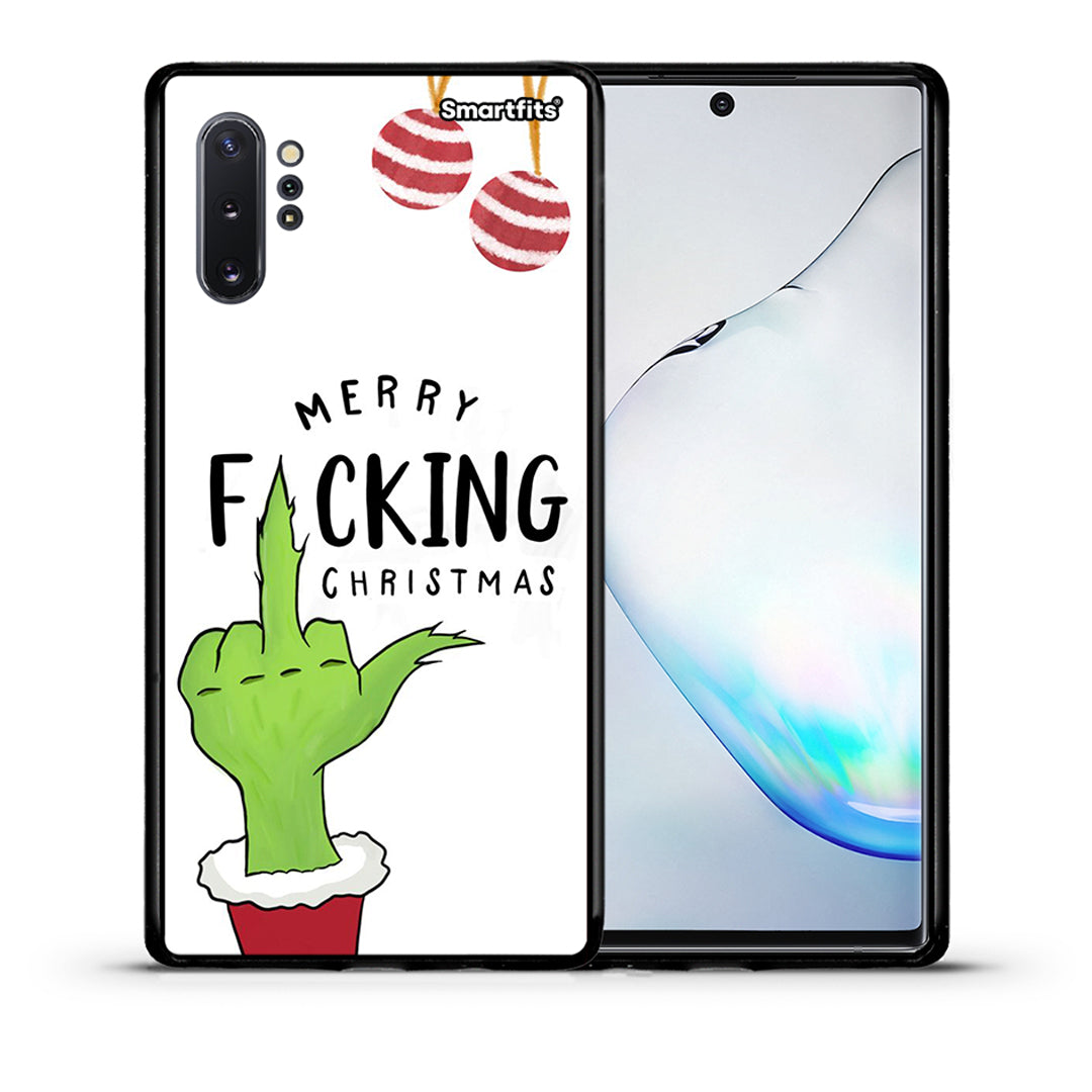 Θήκη Samsung Note 10+ Merry F Xmas από τη Smartfits με σχέδιο στο πίσω μέρος και μαύρο περίβλημα | Samsung Note 10+ Merry F Xmas case with colorful back and black bezels