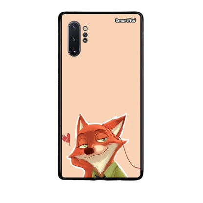 Samsung Note 10+ Nick Wilde And Judy Hopps Love 1 θήκη από τη Smartfits με σχέδιο στο πίσω μέρος και μαύρο περίβλημα | Smartphone case with colorful back and black bezels by Smartfits