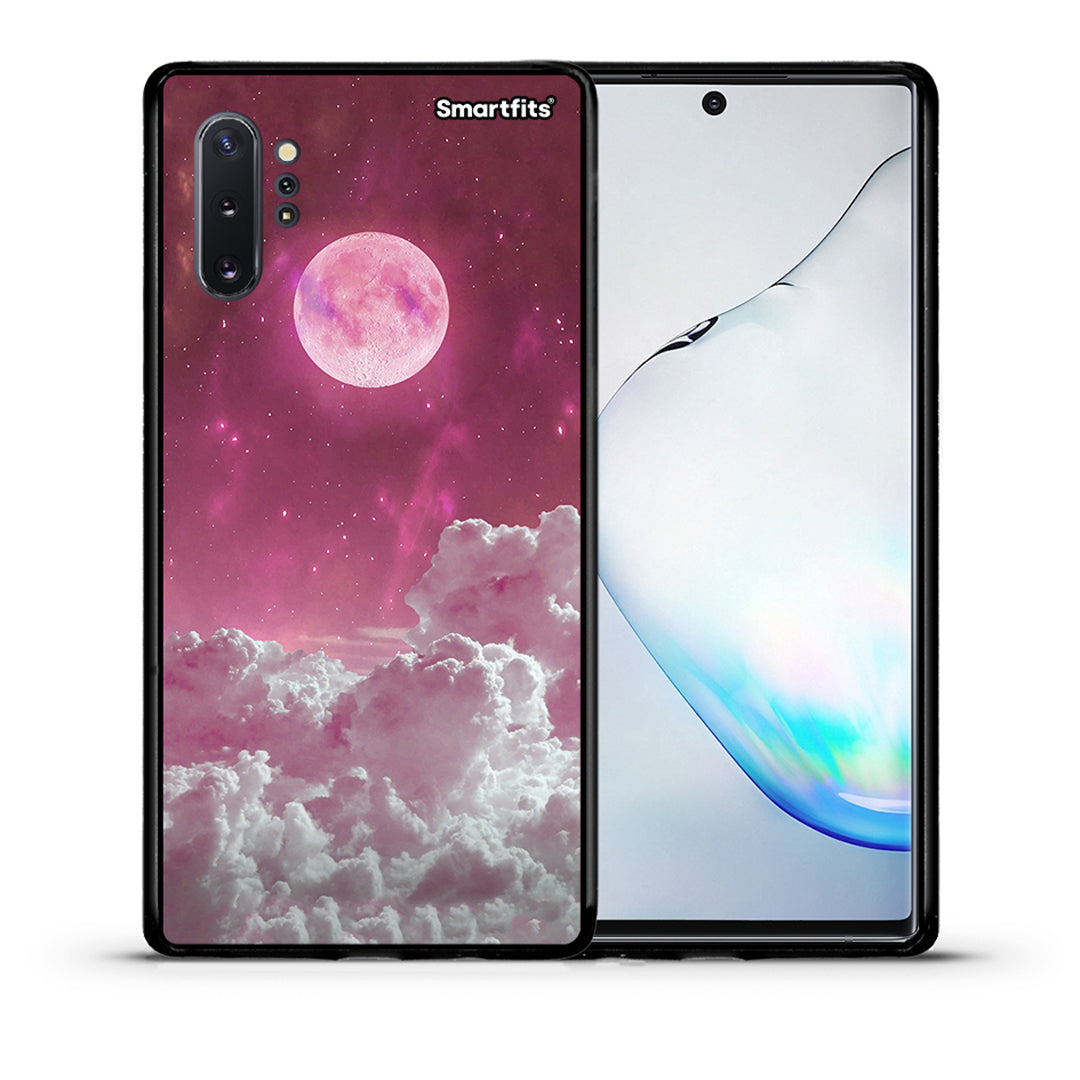 Θήκη Samsung Note 10+ Pink Moon από τη Smartfits με σχέδιο στο πίσω μέρος και μαύρο περίβλημα | Samsung Note 10+ Pink Moon case with colorful back and black bezels