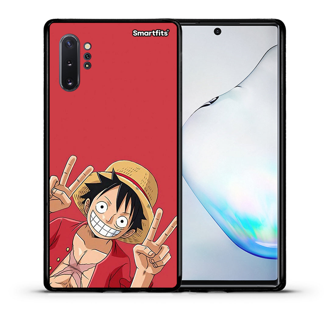 Θήκη Samsung Note 10+ Pirate Luffy από τη Smartfits με σχέδιο στο πίσω μέρος και μαύρο περίβλημα | Samsung Note 10+ Pirate Luffy case with colorful back and black bezels