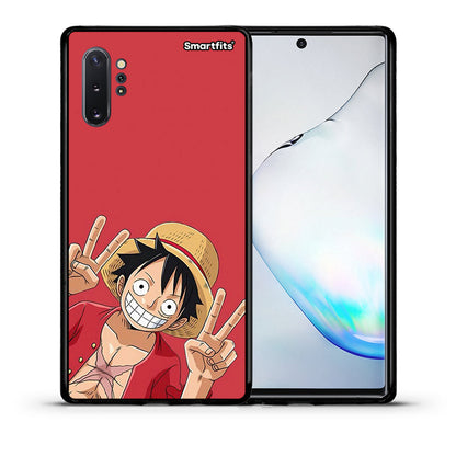 Θήκη Samsung Note 10+ Pirate Luffy από τη Smartfits με σχέδιο στο πίσω μέρος και μαύρο περίβλημα | Samsung Note 10+ Pirate Luffy case with colorful back and black bezels