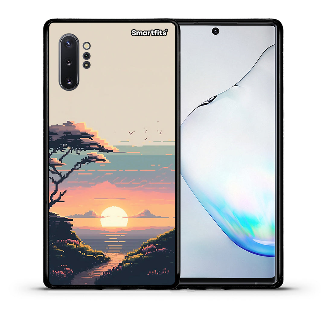 Θήκη Samsung Note 10+ Pixel Sunset από τη Smartfits με σχέδιο στο πίσω μέρος και μαύρο περίβλημα | Samsung Note 10+ Pixel Sunset case with colorful back and black bezels