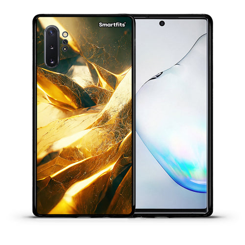 Θήκη Samsung Note 10+ Real Gold από τη Smartfits με σχέδιο στο πίσω μέρος και μαύρο περίβλημα | Samsung Note 10+ Real Gold case with colorful back and black bezels
