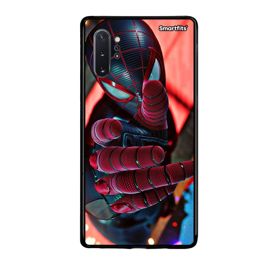 Samsung Note 10+ Spider Hand Θήκη από τη Smartfits με σχέδιο στο πίσω μέρος και μαύρο περίβλημα | Smartphone case with colorful back and black bezels by Smartfits