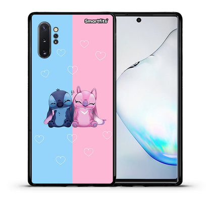 Θήκη Samsung Note 10+ Stitch And Angel από τη Smartfits με σχέδιο στο πίσω μέρος και μαύρο περίβλημα | Samsung Note 10+ Stitch And Angel case with colorful back and black bezels