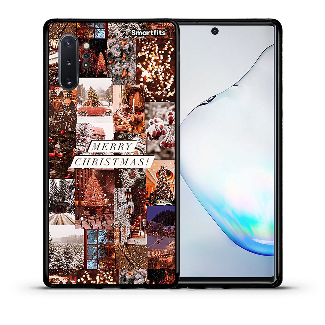 Θήκη Samsung Note 10+ Xmas Collage από τη Smartfits με σχέδιο στο πίσω μέρος και μαύρο περίβλημα | Samsung Note 10+ Xmas Collage case with colorful back and black bezels