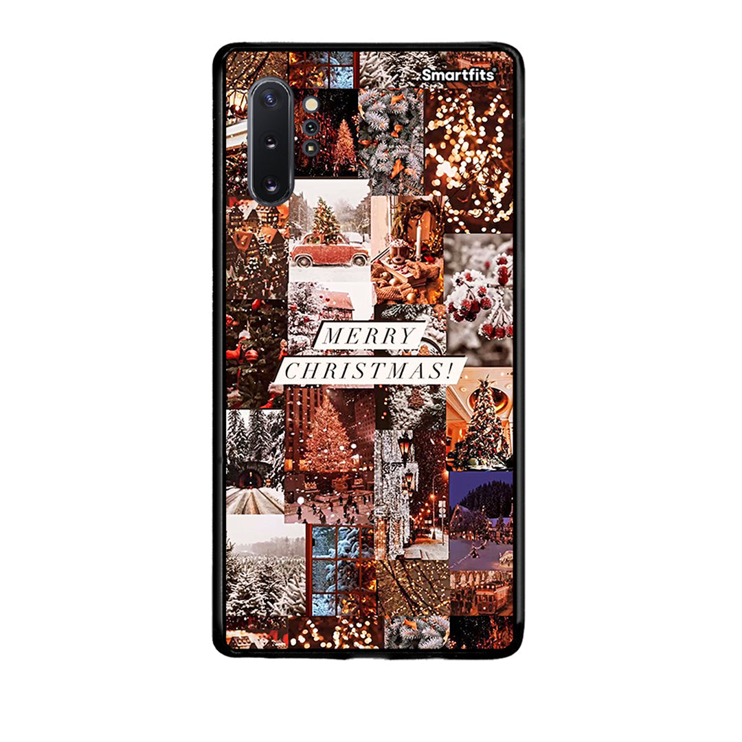 Samsung Note 10+ Xmas Collage θήκη από τη Smartfits με σχέδιο στο πίσω μέρος και μαύρο περίβλημα | Smartphone case with colorful back and black bezels by Smartfits