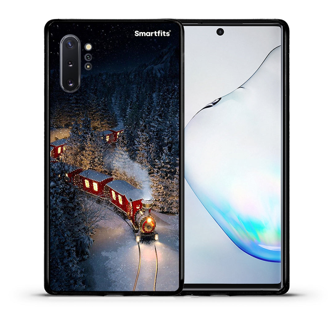 Θήκη Samsung Note 10+ Xmas Train από τη Smartfits με σχέδιο στο πίσω μέρος και μαύρο περίβλημα | Samsung Note 10+ Xmas Train case with colorful back and black bezels