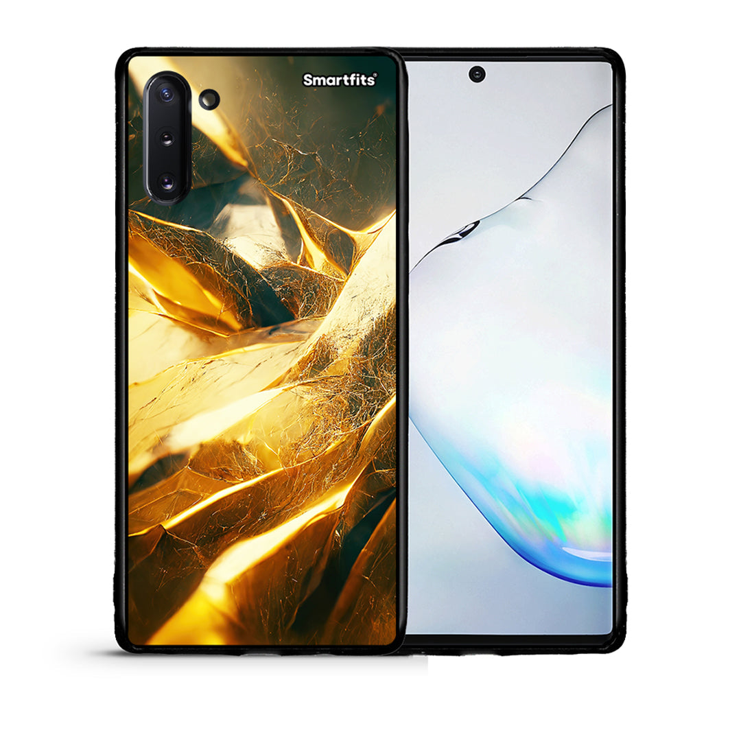 Θήκη Samsung Note 10 Real Gold από τη Smartfits με σχέδιο στο πίσω μέρος και μαύρο περίβλημα | Samsung Note 10 Real Gold case with colorful back and black bezels