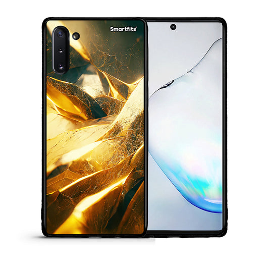 Θήκη Samsung Note 10 Real Gold από τη Smartfits με σχέδιο στο πίσω μέρος και μαύρο περίβλημα | Samsung Note 10 Real Gold case with colorful back and black bezels