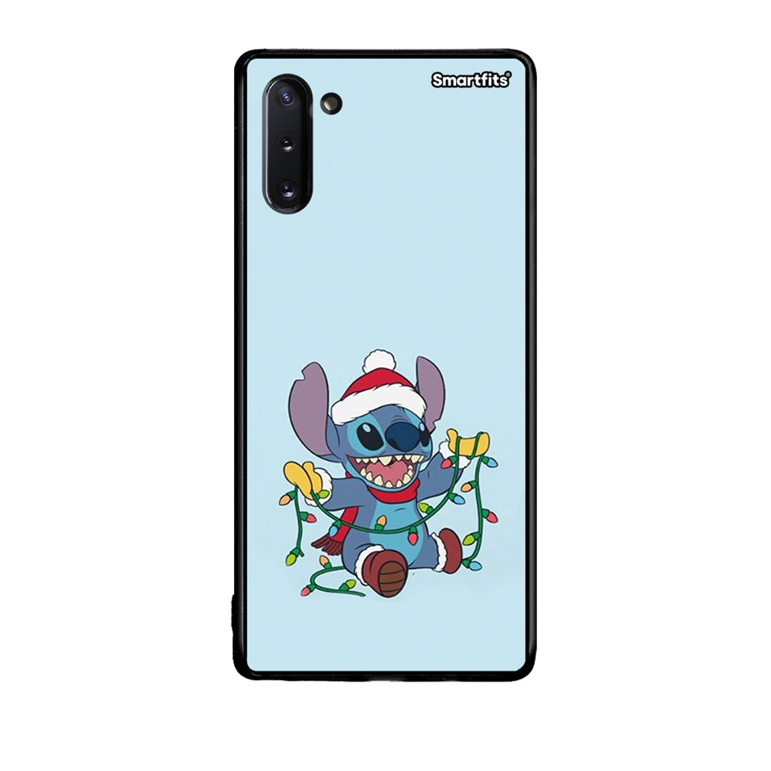 Samsung Note 10 Santa Stich θήκη από τη Smartfits με σχέδιο στο πίσω μέρος και μαύρο περίβλημα | Smartphone case with colorful back and black bezels by Smartfits