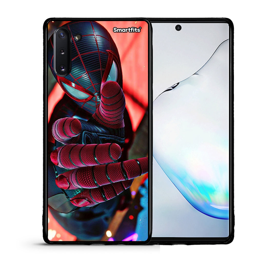 Θήκη Samsung Note 10 Spider Hand από τη Smartfits με σχέδιο στο πίσω μέρος και μαύρο περίβλημα | Samsung Note 10 Spider Hand case with colorful back and black bezels
