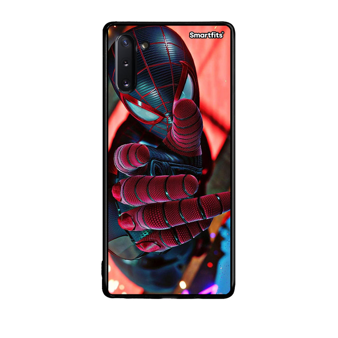 Samsung Note 10 Spider Hand Θήκη από τη Smartfits με σχέδιο στο πίσω μέρος και μαύρο περίβλημα | Smartphone case with colorful back and black bezels by Smartfits