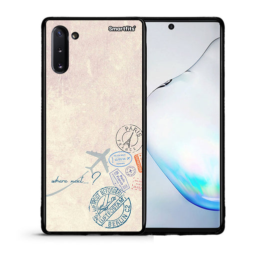 Θήκη Samsung Note 10 Where Next από τη Smartfits με σχέδιο στο πίσω μέρος και μαύρο περίβλημα | Samsung Note 10 Where Next case with colorful back and black bezels