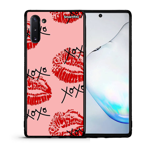 Θήκη Samsung Note 10 XOXO Lips από τη Smartfits με σχέδιο στο πίσω μέρος και μαύρο περίβλημα | Samsung Note 10 XOXO Lips case with colorful back and black bezels