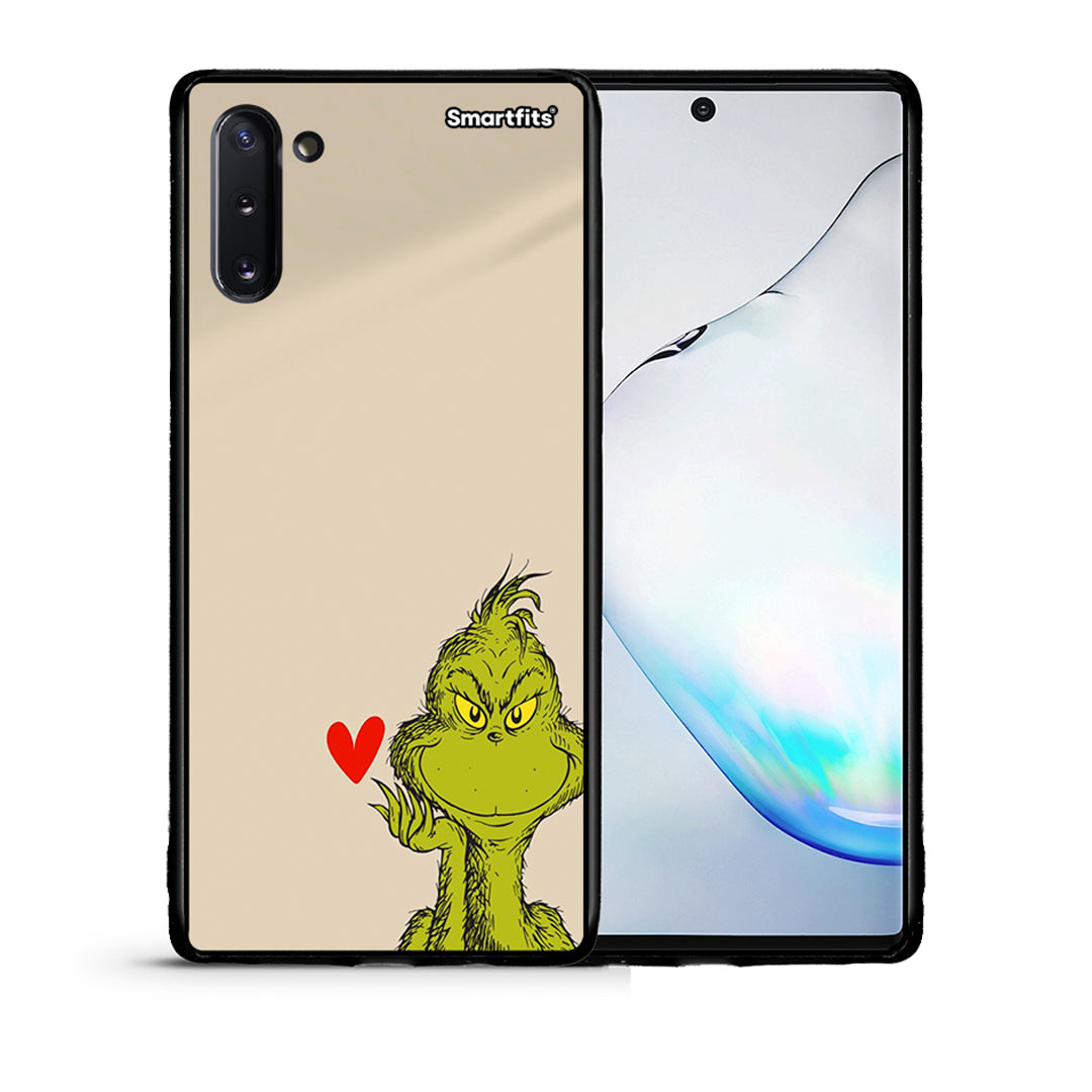Θήκη Samsung Note 10 Xmas Grinch από τη Smartfits με σχέδιο στο πίσω μέρος και μαύρο περίβλημα | Samsung Note 10 Xmas Grinch case with colorful back and black bezels