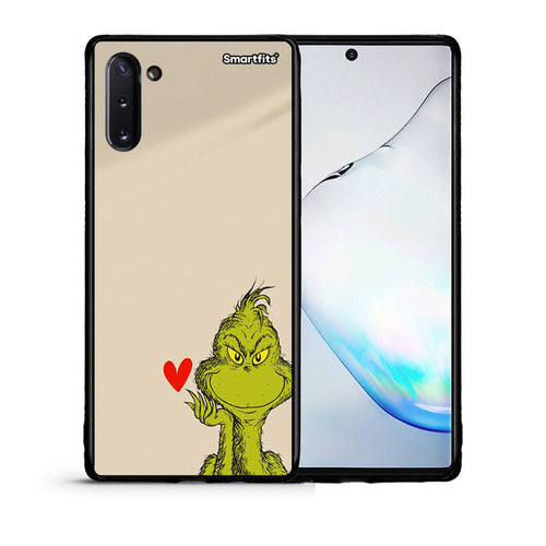 Θήκη Samsung Note 10 Xmas Grinch από τη Smartfits με σχέδιο στο πίσω μέρος και μαύρο περίβλημα | Samsung Note 10 Xmas Grinch case with colorful back and black bezels
