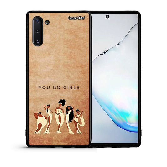 Θήκη Samsung Note 10 You Go Girl από τη Smartfits με σχέδιο στο πίσω μέρος και μαύρο περίβλημα | Samsung Note 10 You Go Girl case with colorful back and black bezels