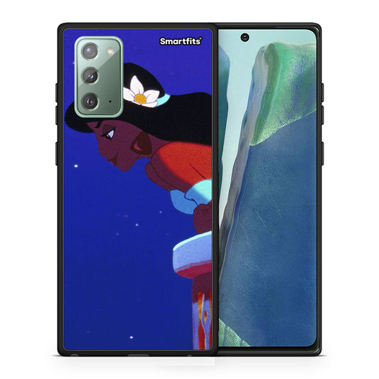 Θήκη Samsung Note 20 Alladin And Jasmine Love 2 από τη Smartfits με σχέδιο στο πίσω μέρος και μαύρο περίβλημα | Samsung Note 20 Alladin And Jasmine Love 2 case with colorful back and black bezels