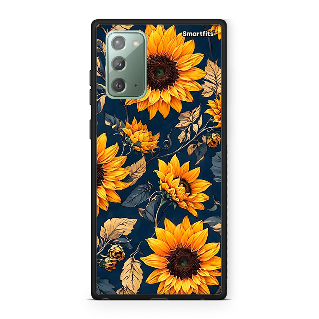 Samsung Note 20 Autumn Sunflowers Θήκη από τη Smartfits με σχέδιο στο πίσω μέρος και μαύρο περίβλημα | Smartphone case with colorful back and black bezels by Smartfits