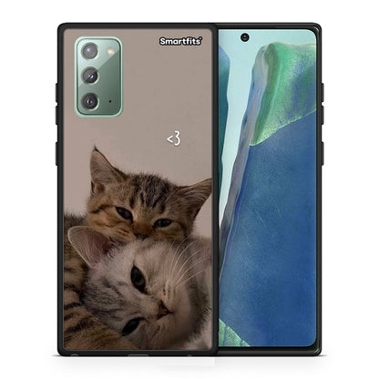 Θήκη Samsung Note 20 Cats In Love από τη Smartfits με σχέδιο στο πίσω μέρος και μαύρο περίβλημα | Samsung Note 20 Cats In Love case with colorful back and black bezels
