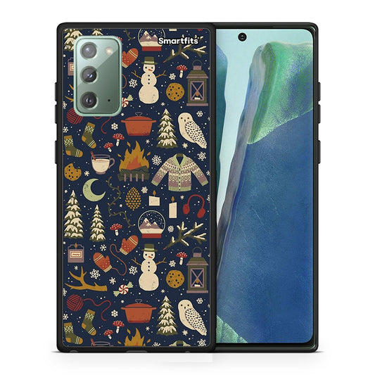 Θήκη Samsung Note 20 Christmas Elements από τη Smartfits με σχέδιο στο πίσω μέρος και μαύρο περίβλημα | Samsung Note 20 Christmas Elements case with colorful back and black bezels