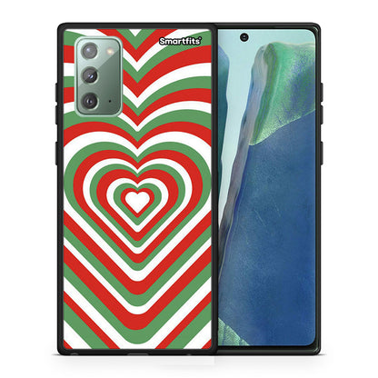 Θήκη Samsung Note 20 Christmas Hearts από τη Smartfits με σχέδιο στο πίσω μέρος και μαύρο περίβλημα | Samsung Note 20 Christmas Hearts case with colorful back and black bezels