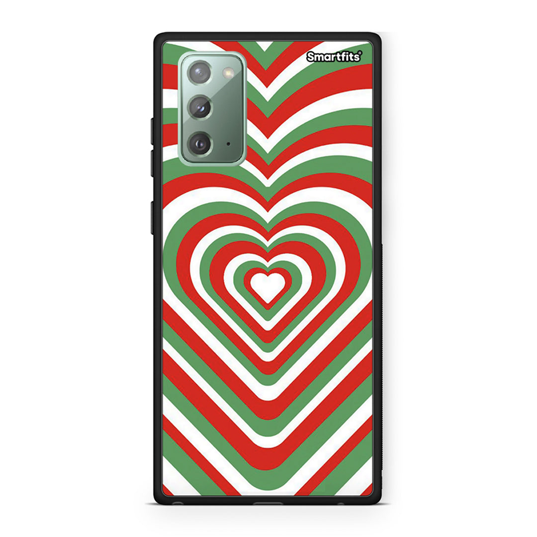 Samsung Note 20 Christmas Hearts θήκη από τη Smartfits με σχέδιο στο πίσω μέρος και μαύρο περίβλημα | Smartphone case with colorful back and black bezels by Smartfits