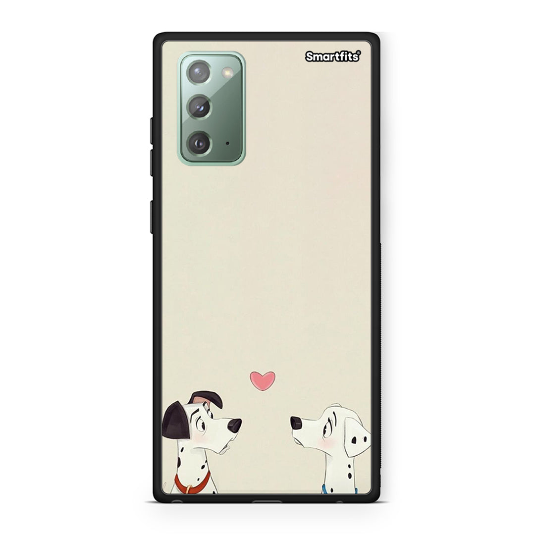 Samsung Note 20 Dalmatians Love θήκη από τη Smartfits με σχέδιο στο πίσω μέρος και μαύρο περίβλημα | Smartphone case with colorful back and black bezels by Smartfits
