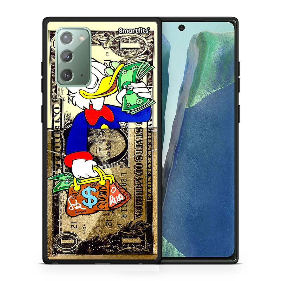 Θήκη Samsung Note 20 Duck Money από τη Smartfits με σχέδιο στο πίσω μέρος και μαύρο περίβλημα | Samsung Note 20 Duck Money case with colorful back and black bezels