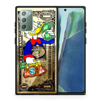 Thumbnail for Θήκη Samsung Note 20 Duck Money από τη Smartfits με σχέδιο στο πίσω μέρος και μαύρο περίβλημα | Samsung Note 20 Duck Money case with colorful back and black bezels