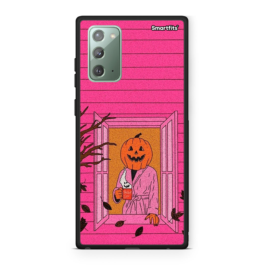 Samsung Note 20 Halloween Pumpkin Lady Θήκη από τη Smartfits με σχέδιο στο πίσω μέρος και μαύρο περίβλημα | Smartphone case with colorful back and black bezels by Smartfits